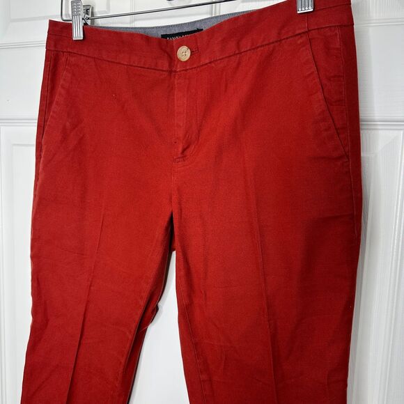 Banana Republic Hampton Fit Red Ankle Pants Women’s Size 4 Stretch Cotton - Picture 6 of 8